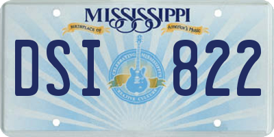 MS license plate DSI822