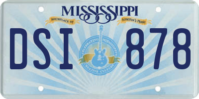 MS license plate DSI878