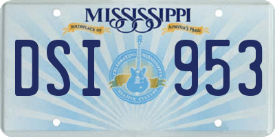 MS license plate DSI953