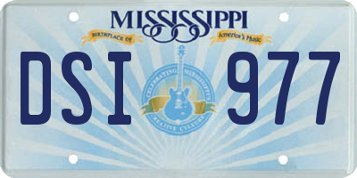 MS license plate DSI977