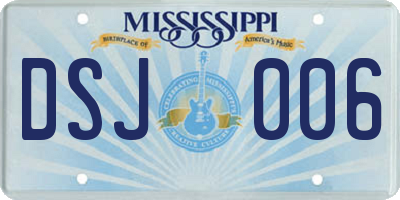 MS license plate DSJ006