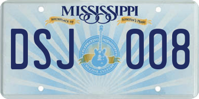 MS license plate DSJ008