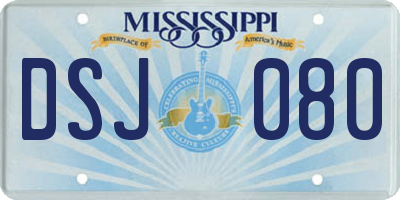 MS license plate DSJ080