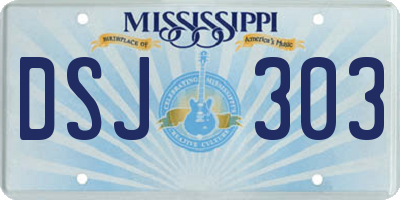 MS license plate DSJ303