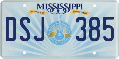 MS license plate DSJ385