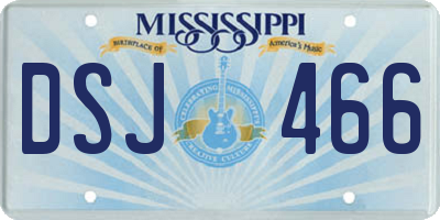 MS license plate DSJ466