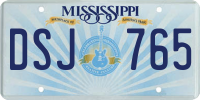MS license plate DSJ765