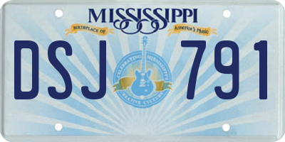 MS license plate DSJ791