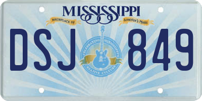MS license plate DSJ849