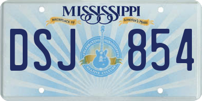 MS license plate DSJ854
