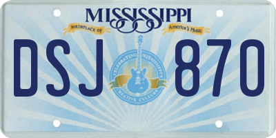 MS license plate DSJ870