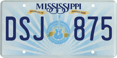 MS license plate DSJ875