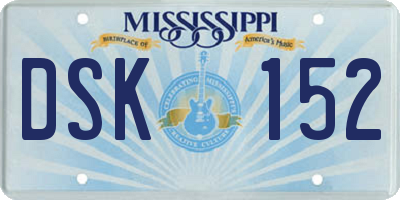 MS license plate DSK152