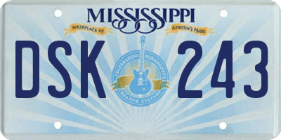 MS license plate DSK243