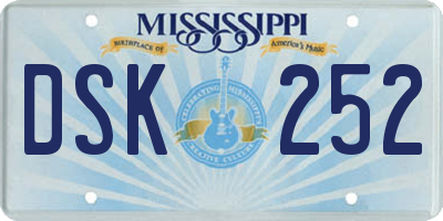 MS license plate DSK252