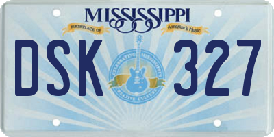 MS license plate DSK327