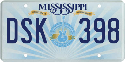 MS license plate DSK398