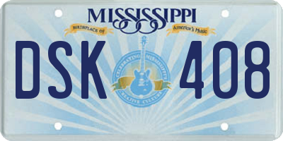 MS license plate DSK408