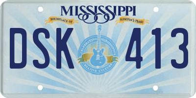 MS license plate DSK413