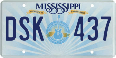 MS license plate DSK437