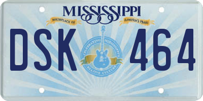 MS license plate DSK464