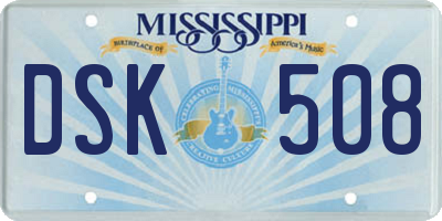 MS license plate DSK508