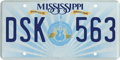MS license plate DSK563