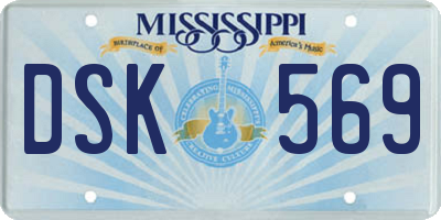 MS license plate DSK569