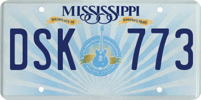 MS license plate DSK773