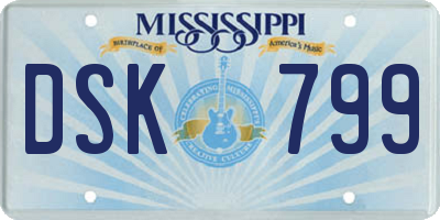 MS license plate DSK799