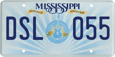 MS license plate DSL055
