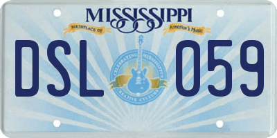 MS license plate DSL059