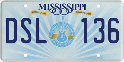 MS license plate DSL136