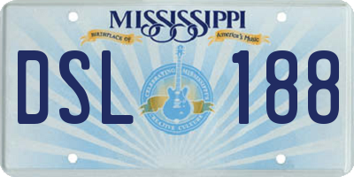 MS license plate DSL188