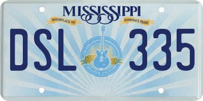MS license plate DSL335