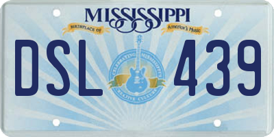 MS license plate DSL439