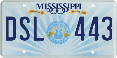 MS license plate DSL443