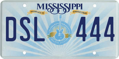 MS license plate DSL444