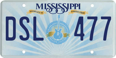 MS license plate DSL477
