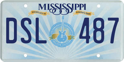 MS license plate DSL487
