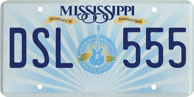 MS license plate DSL555