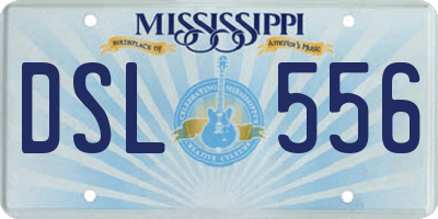 MS license plate DSL556