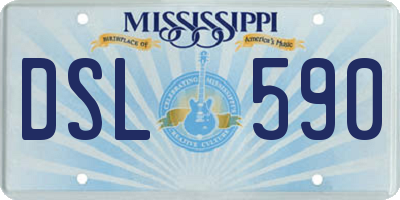 MS license plate DSL590