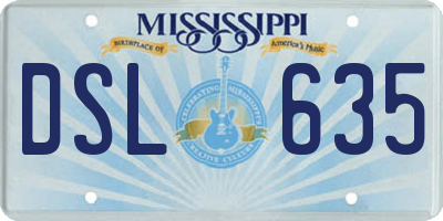 MS license plate DSL635