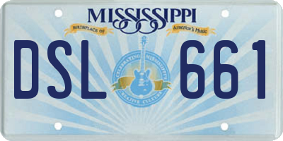 MS license plate DSL661