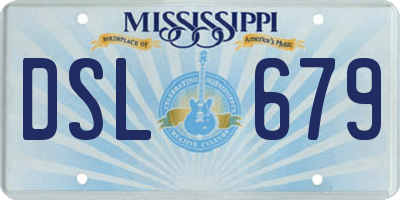 MS license plate DSL679