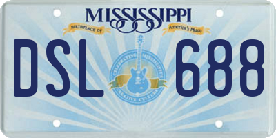 MS license plate DSL688