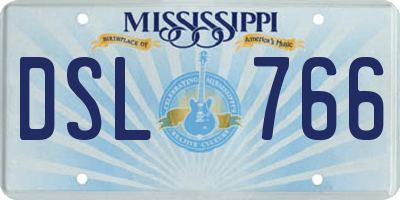 MS license plate DSL766