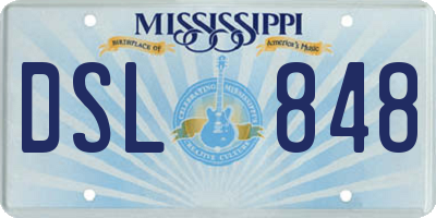 MS license plate DSL848