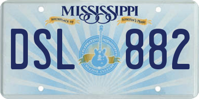 MS license plate DSL882